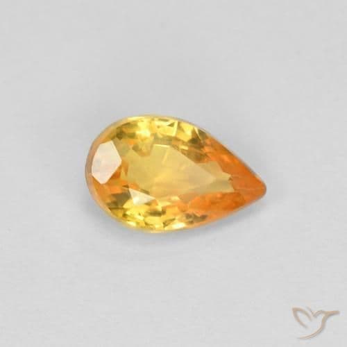 0.44ct Medium Orange Sapphire, Pear Shape, 5.7x3.7 mm