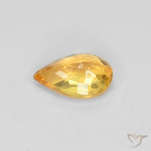0.44ct Medium Orange Sapphire, Pear Shape, 5.7x3.7 mm