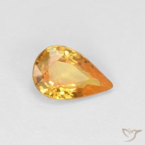 0.49ct Apricot Orange Sapphire, Pear Shape, 6.3x4.1 mm
