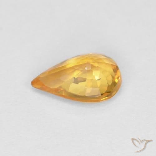 0.49ct Apricot Orange Sapphire, Pear Shape, 6.3x4.1 mm