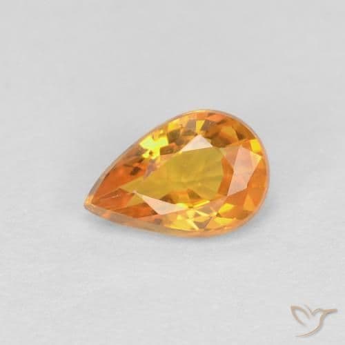 0.51ct Apricot Orange Sapphire, Pear Shape, 5.8x3.9 mm