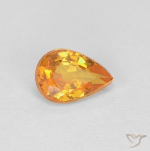 0.51ct Apricot Orange Sapphire, Pear Shape, 5.8x3.9 mm