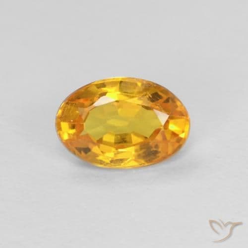0.56ct Deep Orange-Gold Sapphire, Oval Cut, 5.7x3.9 mm