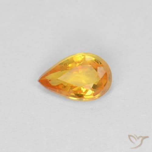 0.39ct Reddish Orange Sapphire, Pear Shape, 5.5x3.6 mm