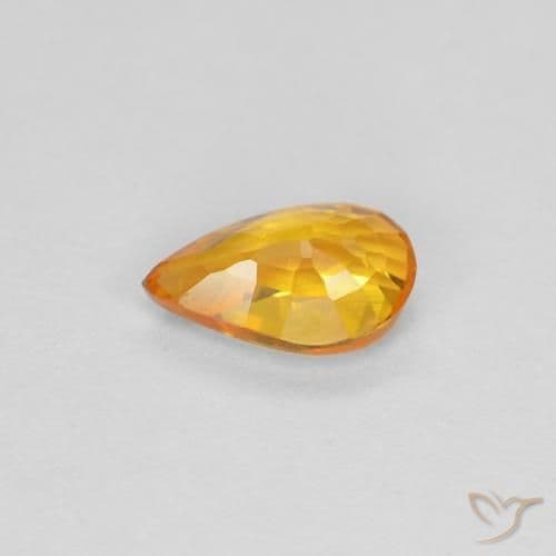 0.40ct Medium Orange Sapphire, Pear Shape, 5.6x3.6 mm