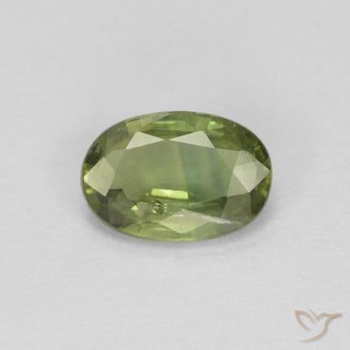 0.54ct Medium-Dark Green Sapphire, Oval Cut, 6x4.1 mm
