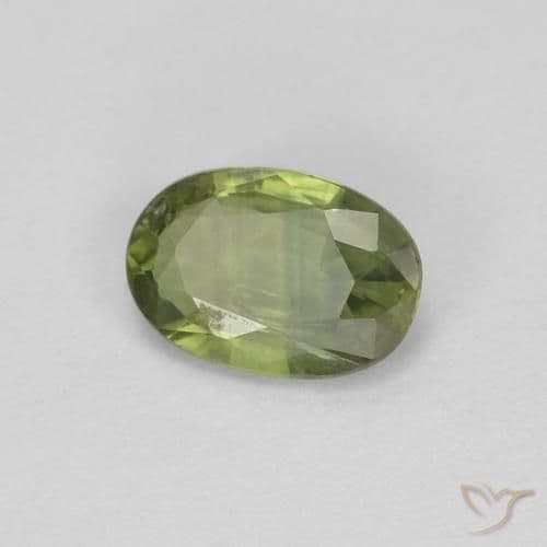 0.54ct Medium-Dark Green Sapphire, Oval Cut, 6x4.1 mm