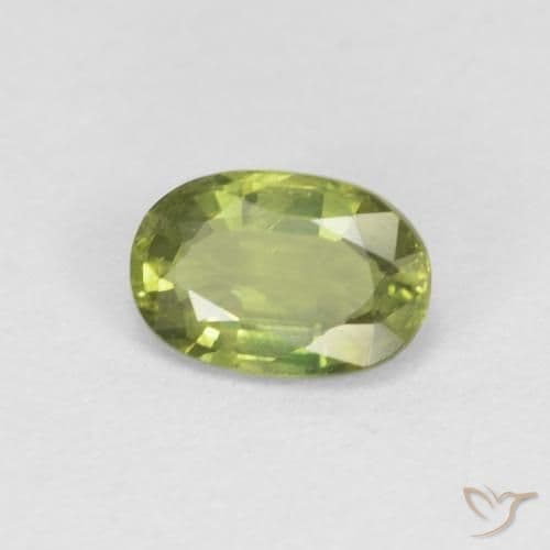 0.57ct Natural Olive Green Sapphire, Oval Cut, 6x4 mm