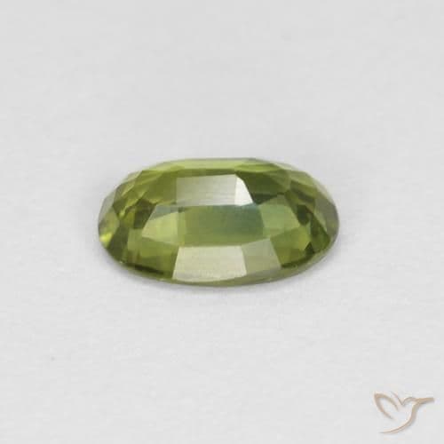 0.57ct Natural Olive Green Sapphire, Oval Cut, 6x4 mm