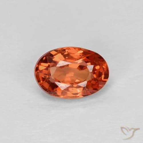 0.41ct Natural Reddish Orange Sapphire, Oval Cut, 5.6x3.8 mm