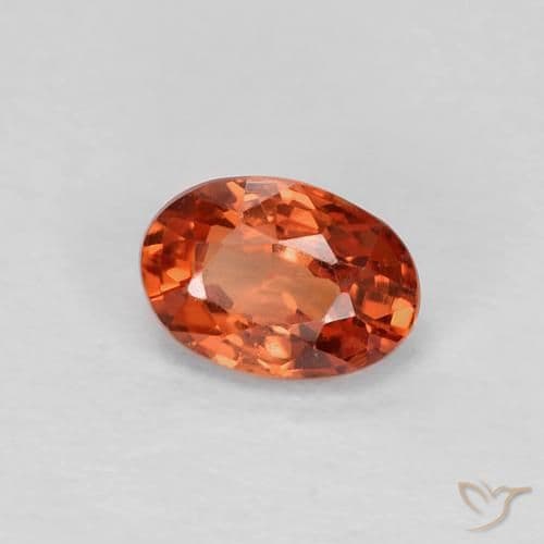 0.58ct Natural Orange Red Sapphire, Oval Cut, 5.7x3.9 mm
