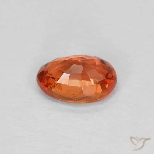 0.58ct Natural Orange Red Sapphire, Oval Cut, 5.7x3.9 mm