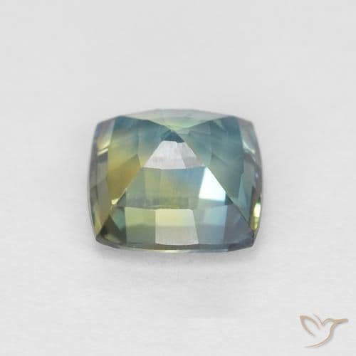 0.71ct Natural Teal Sapphire, Cushion Cut, 4.8x4.8 mm