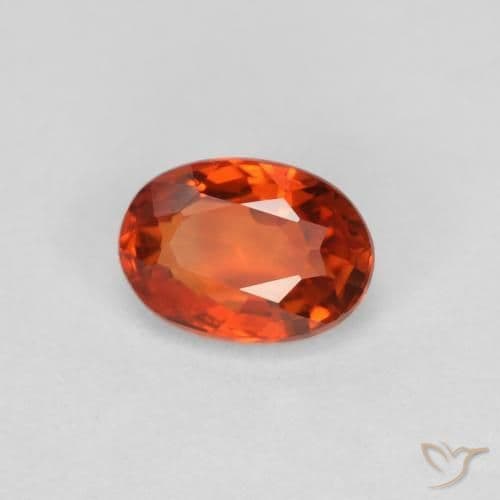 0.64ct Natural Reddish Orange Sapphire, Oval Cut, 5.8x4.2 mm