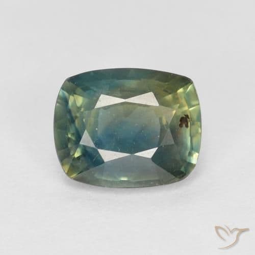 1.13ct Natural Multicolor Sapphire, Cushion Cut, 6.5x5.3 mm