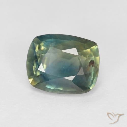 1.13ct Natural Multicolor Sapphire, Cushion Cut, 6.5x5.3 mm