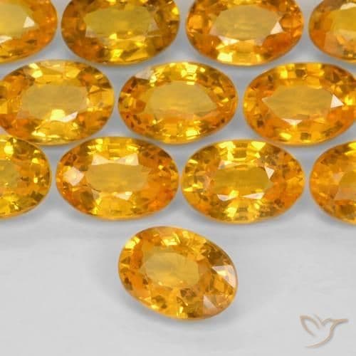 0.60ct Natural Orange-Gold Sapphire, Oval Cut, 5.9x4 mm