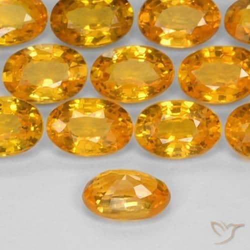 0.60ct Natural Orange-Gold Sapphire, Oval Cut, 5.9x4 mm