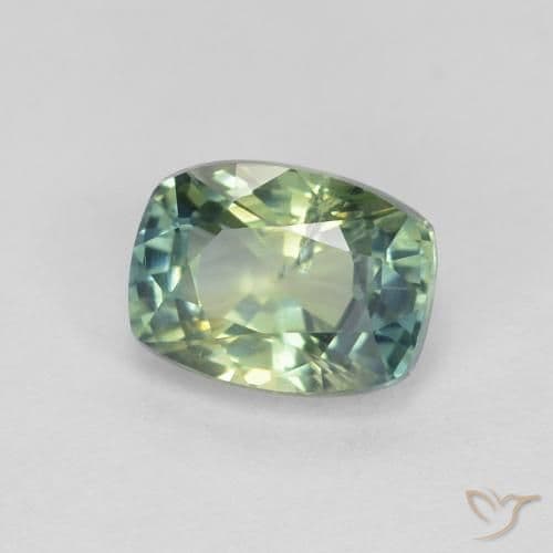 1.22ct Natural Multicolor Sapphire, Cushion Cut, 6.6x4.9 mm