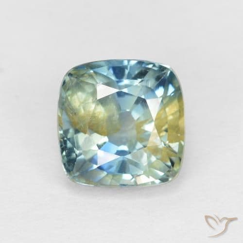 0.66ct Natural Multicolor Sapphire, Cushion Cut, 5.6x5.6 mm