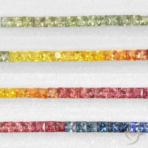 2.99ct Natural Multicolor Sapphire, Square, 3x3 mm