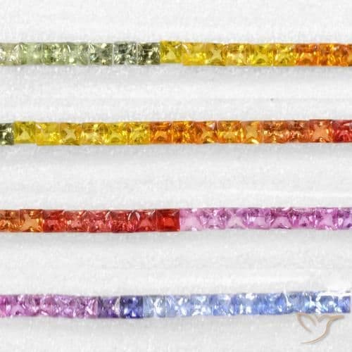 6.32ct Natural Multicolor Sapphire, Square, 2.6x2.6 mm