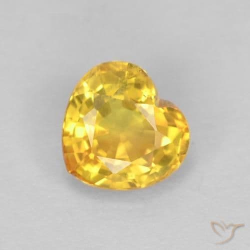 0.48ct Natural Golden Sapphire, Heart Shape, 4.6x4.3 mm