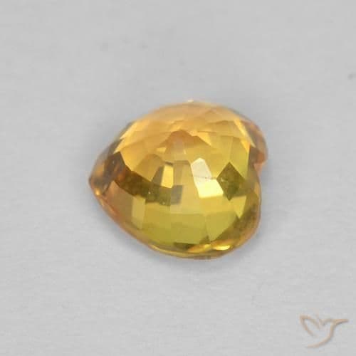 0.48ct Natural Golden Sapphire, Heart Shape, 4.6x4.3 mm