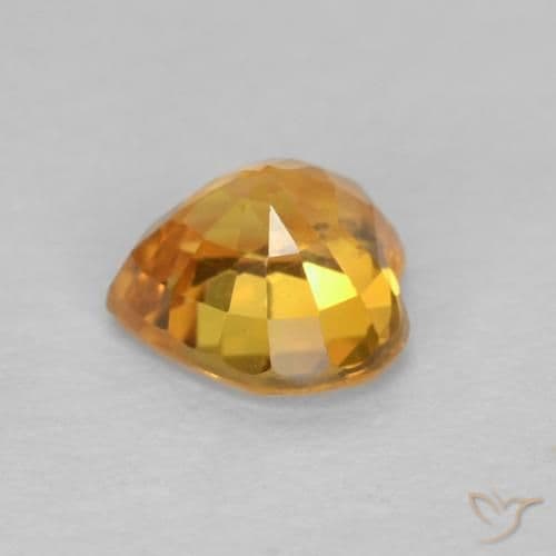 0.51ct Medium Orange Sapphire, Heart Shape, 4.6x4.6 mm