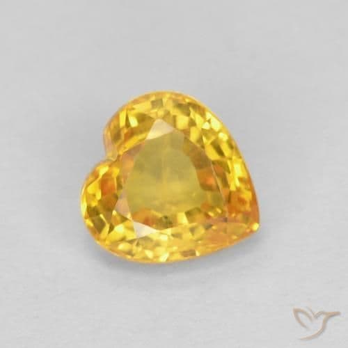 0.49ct Natural Golden Sapphire, Heart Shape, 4.7x4.6 mm
