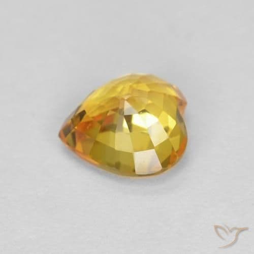 0.49ct Natural Golden Sapphire, Heart Shape, 4.7x4.6 mm