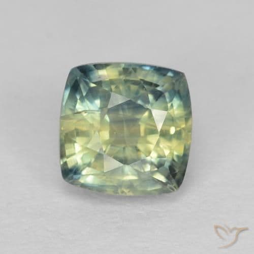 0.94ct Natural Multicolor Sapphire, Cushion Cut, 5x5 mm