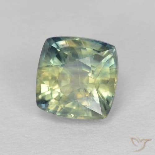 0.94ct Natural Multicolor Sapphire, Cushion Cut, 5x5 mm