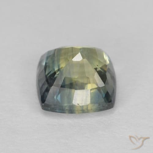 0.94ct Natural Multicolor Sapphire, Cushion Cut, 5x5 mm