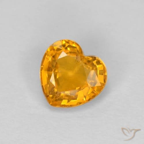 0.44ct Natural Medium Gold Sapphire, Heart Shape, 4.6x4.3 mm