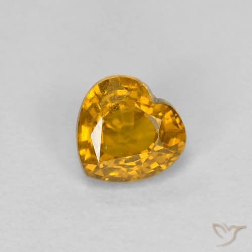 0.37ct Dark Orange-Gold Sapphire, Heart Shape, 4.5x4.3 mm