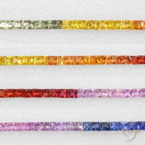 6.42ct Natural Multicolor Sapphire, Square, 2.5x2.5 mm