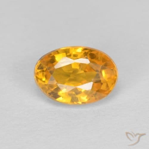 0.60ct Natural Orange-Gold Sapphire, Oval Cut, 5.7x4 mm