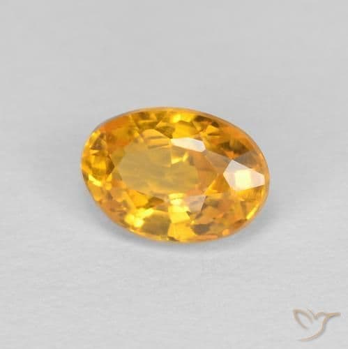 0.60ct Natural Orange-Gold Sapphire, Oval Cut, 5.7x4 mm