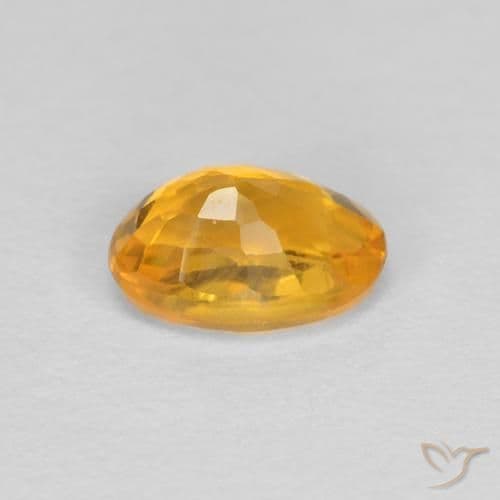 0.60ct Natural Orange-Gold Sapphire, Oval Cut, 5.7x4 mm