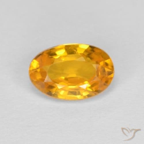 0.60ct Natural Medium Orange Sapphire, Oval Cut, 6.1x4 mm