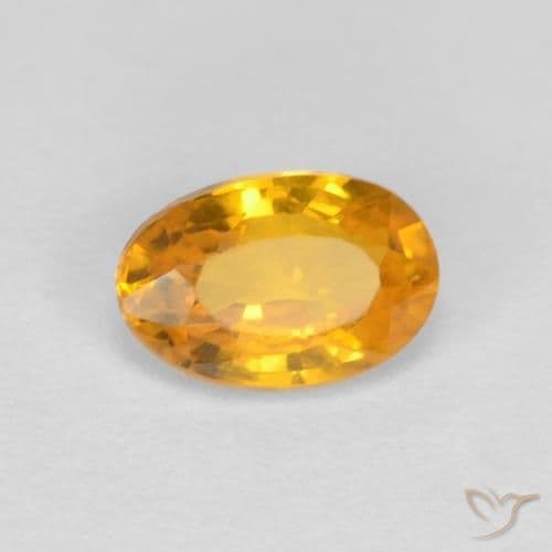 0.60ct Natural Medium Orange Sapphire, Oval Cut, 6.1x4 mm