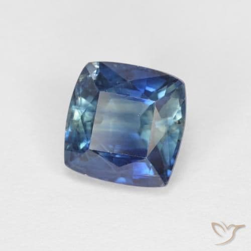 0.97ct Natural Teal Sapphire, Cushion Cut, 5.3x5.3 mm