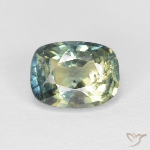 1.18ct Natural Multicolor Sapphire, Cushion Cut, 6.7x5 mm