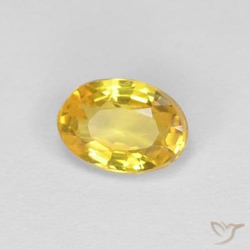 0.44ct Deep Orange-Gold Sapphire, Oval Cut, 5.3x3.8 mm