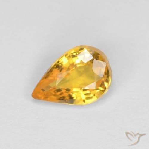 0.47ct Natural Bright Gold Sapphire, Pear Shape, 5.7x4 mm