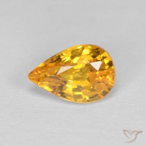 0.56ct Natural Dark Golden Sapphire, Pear Shape, 6.1x4.1 mm