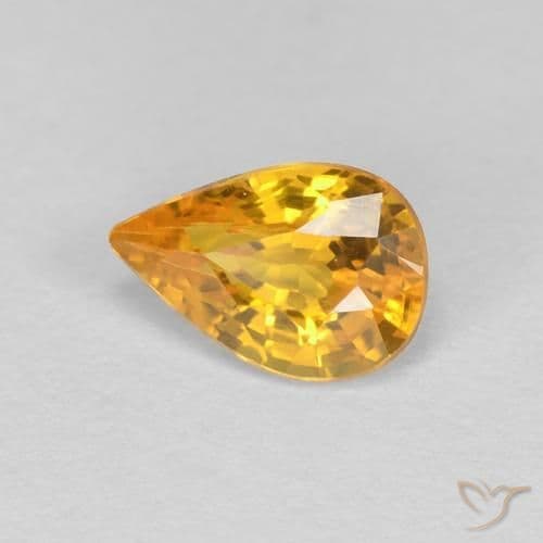 0.56ct Natural Dark Golden Sapphire, Pear Shape, 6.1x4.1 mm