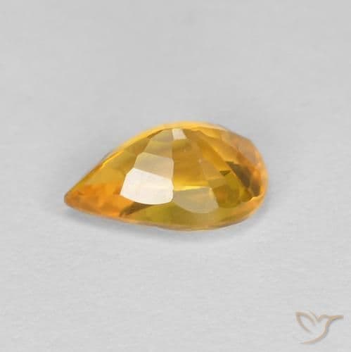0.56ct Natural Dark Golden Sapphire, Pear Shape, 6.1x4.1 mm