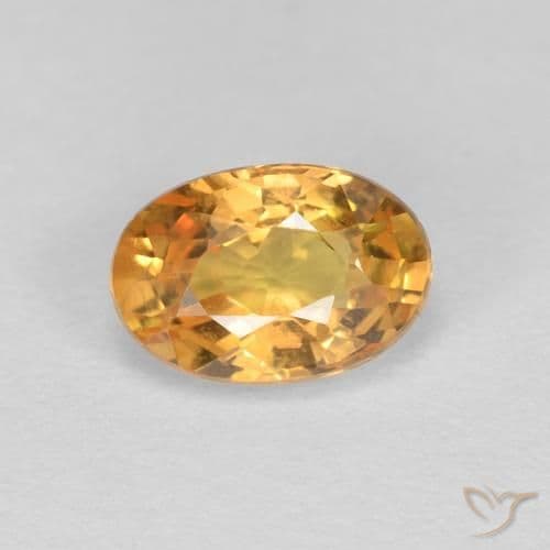 0.65ct Natural Orange-Gold Sapphire, Oval Cut, 6x4.1 mm